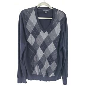 Banana Republic Men's Navy Blue Pullover Knit V Sweater sz. XL